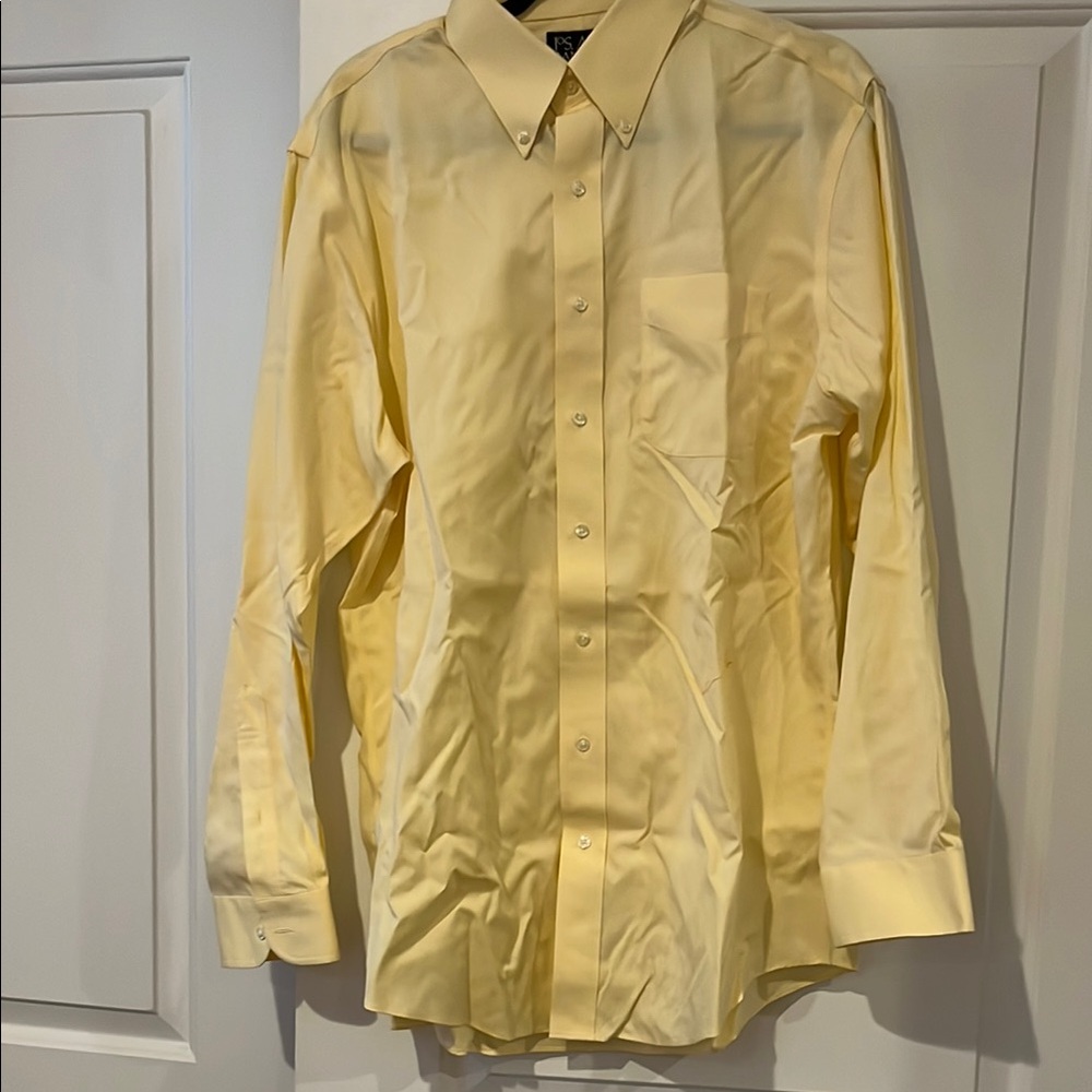 Jos A Bank Traveler Collection, Tailored Fit Men's Yellow Dress Shirt